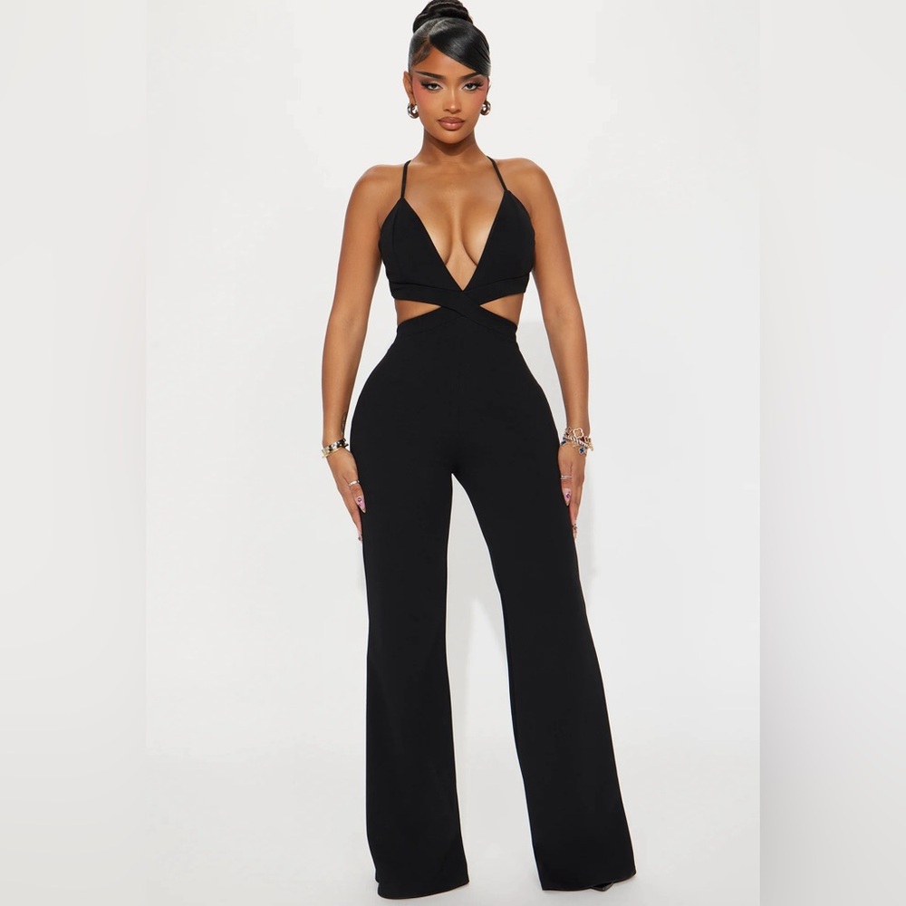 Black stretchy hot girl jumpsuit